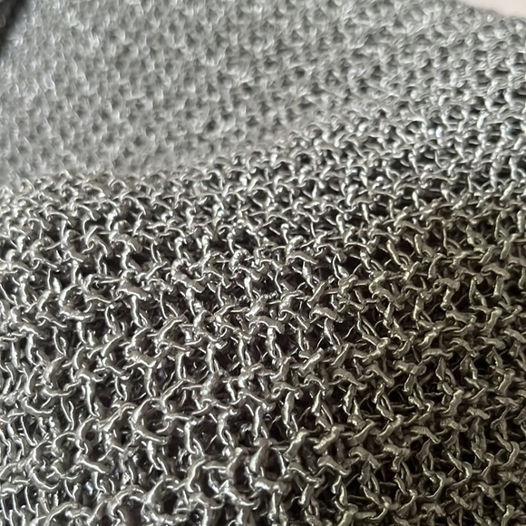 Zara Cropped Open Knit Metallic Fiber Scoop Neck Pullover Sweater - Picture 7 of 8